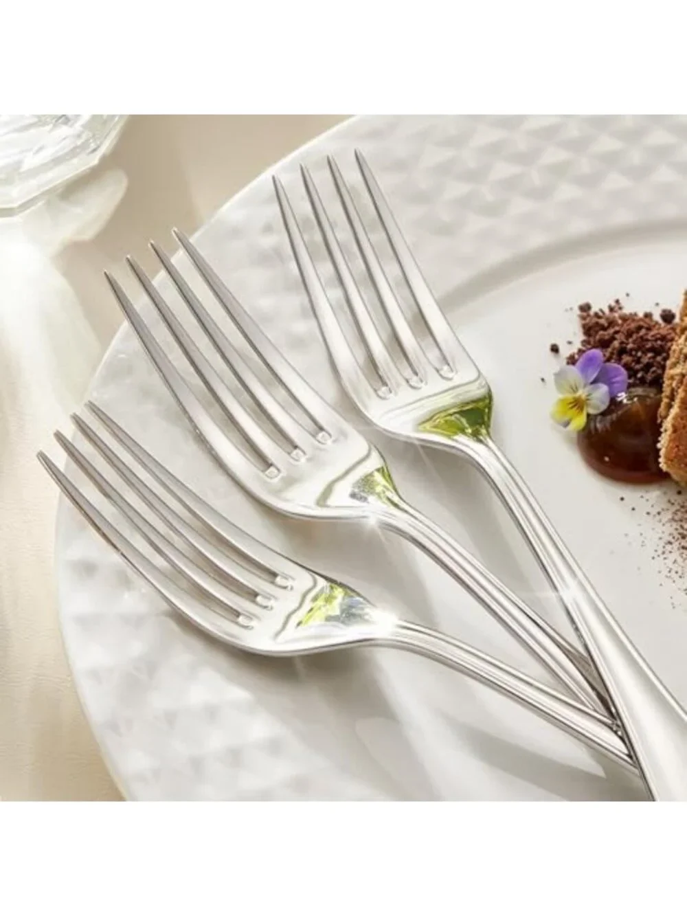 Elegant 24-Piece Teardrop Dinner Fork Set - 8-Inch, Durable Stainless Steel
